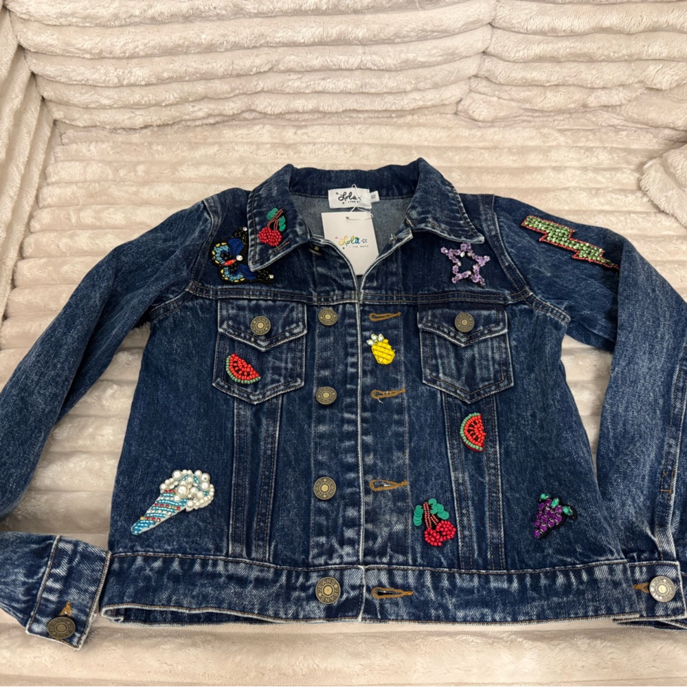 NWTs: Lola + The Boys Embellished Denim Jacket for Kids